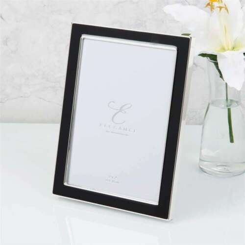 Elegance Silverplated Epoxy Photo Frame Collection - 5x7inch Black