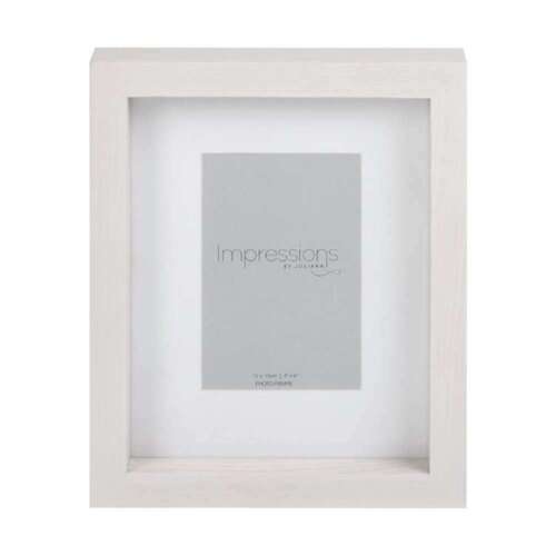 Impressions Wooden Washed White 6x4 Inch Photo Frame