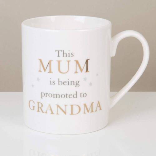 Bone China Mug Pregnancy Announcement - "This Mum is being promoted to Grandma"