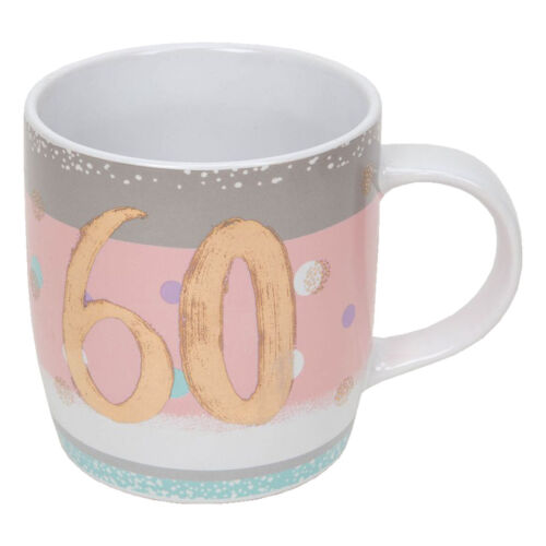 60th Birthday Mug - Pink & Grey