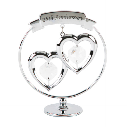 Crystocraft Two Hearts 25th Silver Anniversary