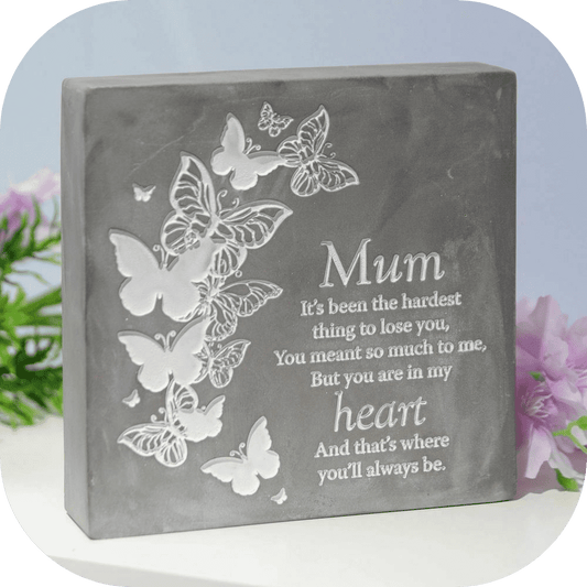 Mum memorial for Grave Plaque. Thoughts of You, 16 x 16 x 4 cm Mum