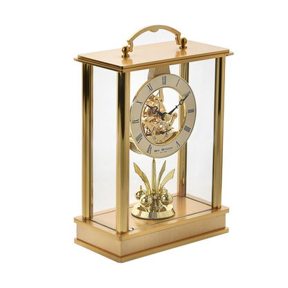 William Widdop Gold Skeleton Movement Pendulum Lantern Mantel Clock