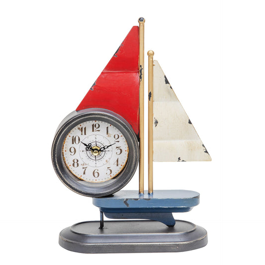 Hometime Metal Mantel Clock - Sailing Boat