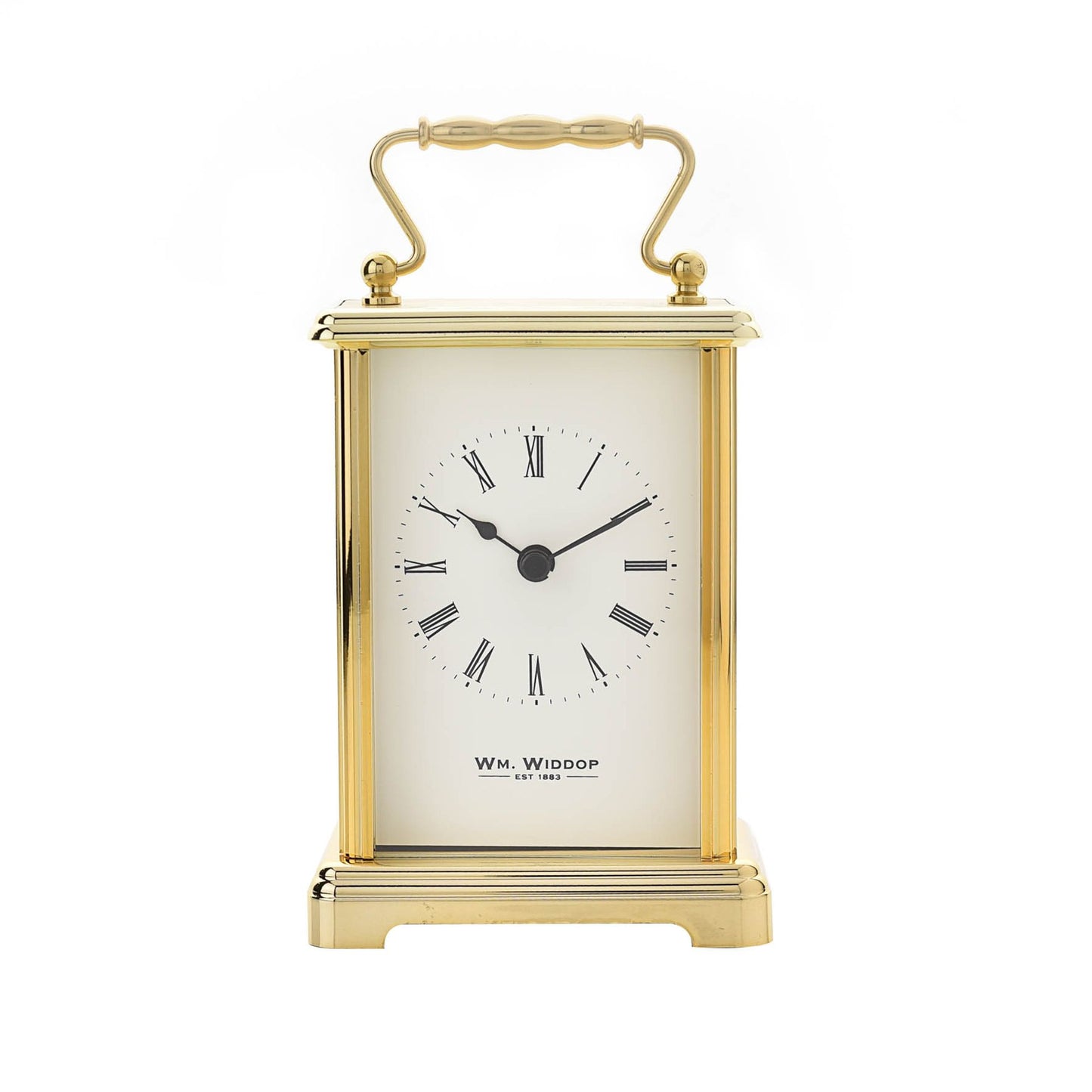 William Widdop Brass Effect Carriage Clock, Gold, 6.8 x 9.3 x 16 cm