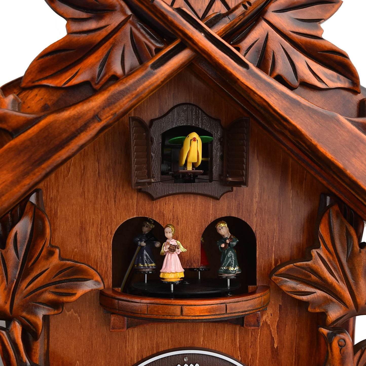 Wooden Cuckoo Clock – Roundabout with Stags head - Quartz