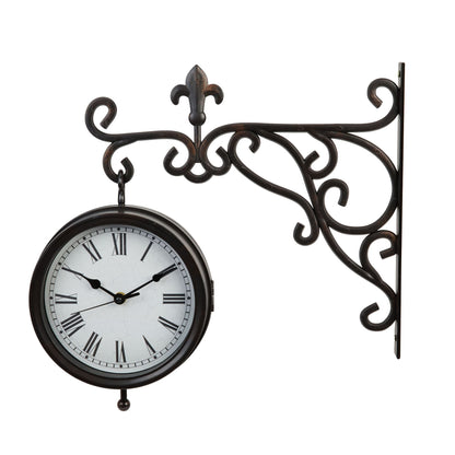 Hometime Wall Bracket Hanging Traditional Double Sided Clock