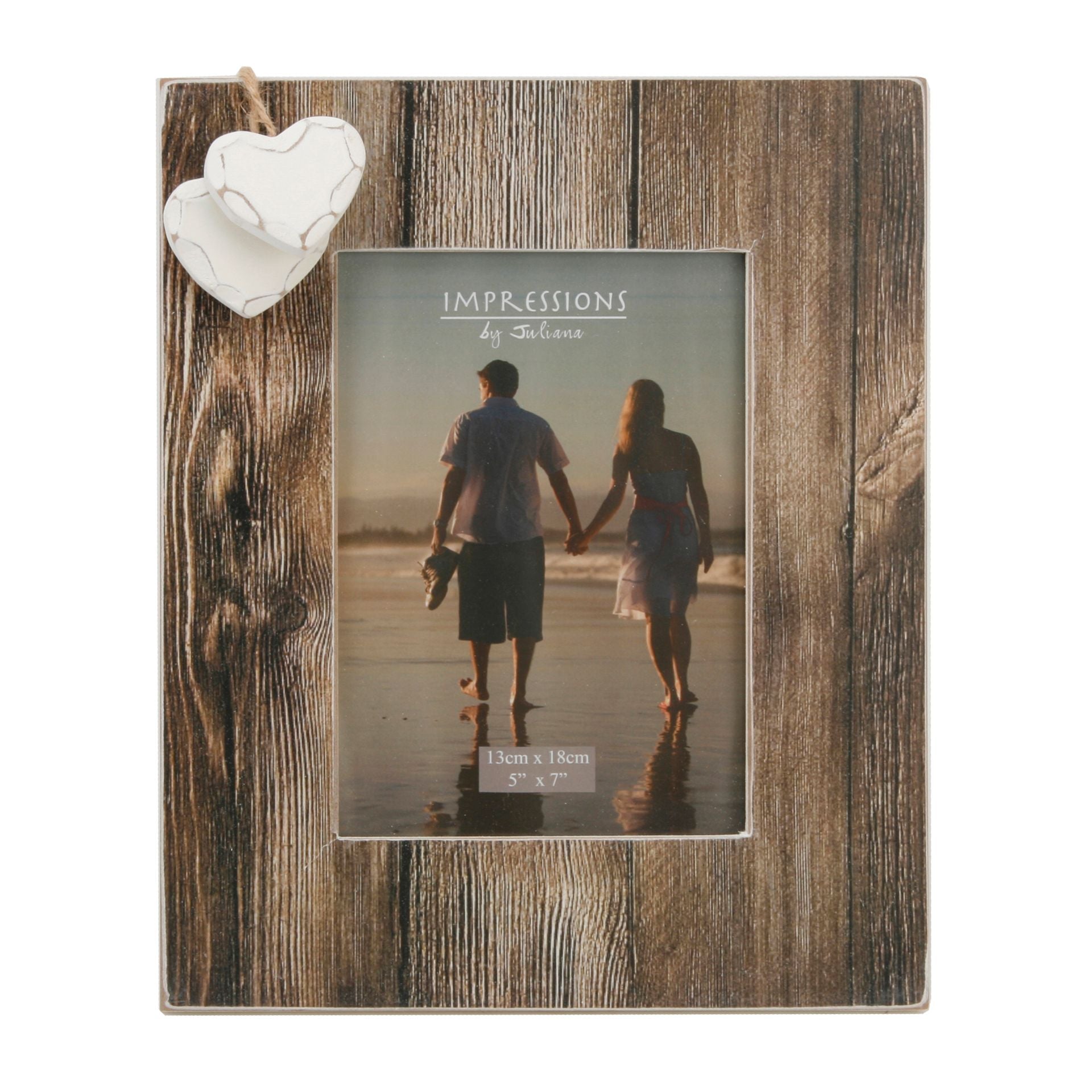 Juliana Two Hearts Wooden 7x5 Photo Frame