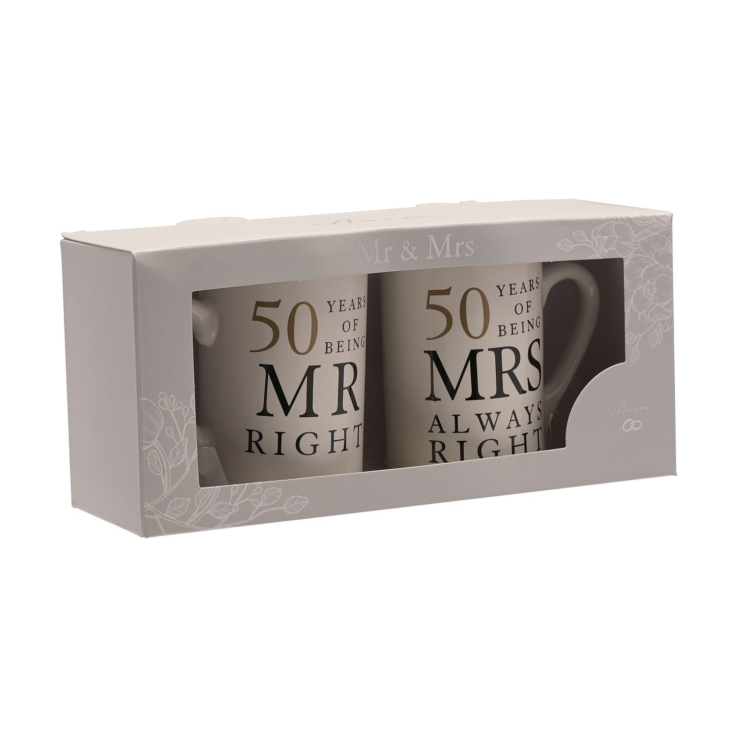 50th Wedding Anniversary Mugs - "Mr Right & Mrs Always Right"