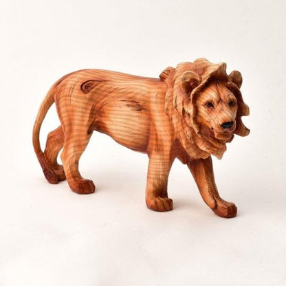 Naturecraft Prowling Lion Wood Effect Resin Figurine