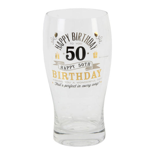 Signography 50th Birthday Pint Glass Tankard